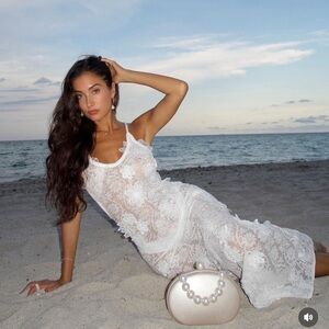 Elegant White Lace Maxi Dress